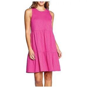 New gap multi tier swing sleeveless dress size large very berry hot pink